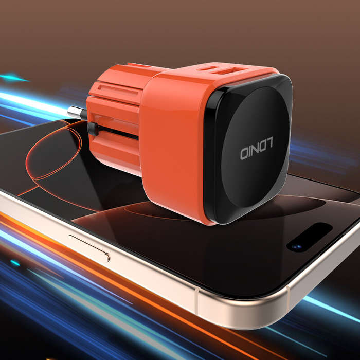 with Type-C to Type-C Cable - [GaN Tech] LDNIO Q2420 45W 2-Port USB PD CHarger USB-A+USB-C PD QC4+/3