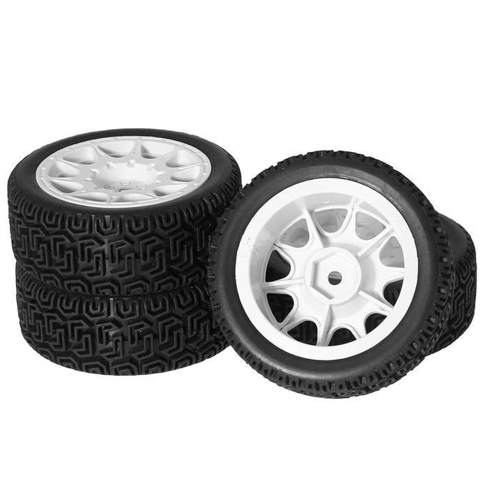 4pcs 68mm Flat Sports Rally Wheel Tires for 1:10 Tamiya XV02 Labyrinth Tire LC PTG Off-road 94123 Ky