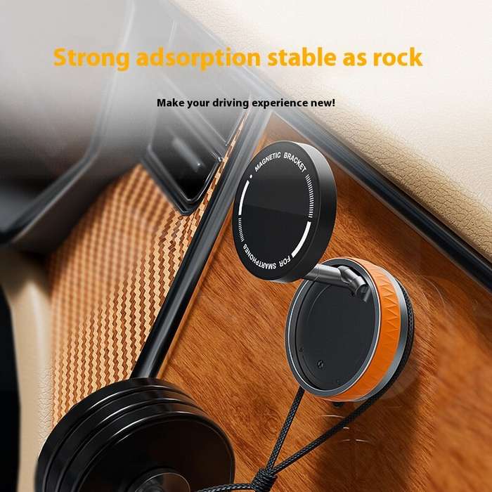White - 360 Adjustable Vacuum Magnetic Suction Cup Phone Mount Portable Hands-Free Magnetic Car Phon