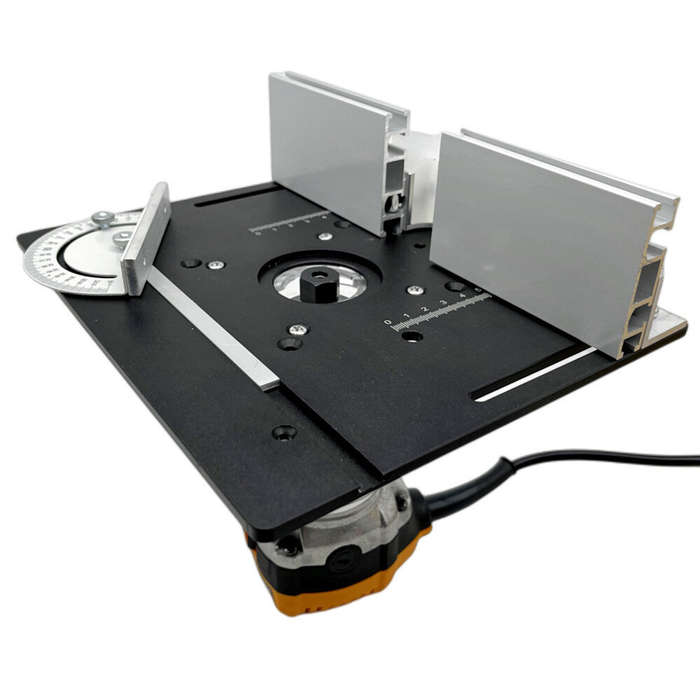 Black - Aluminum Alloy X8 Router Table Insert Plate Woodworking Milling Flip Board Miter Gauge Trimm