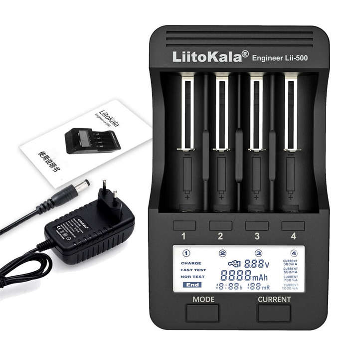 US - LiitoKala Lii-500 LCD Display Intellegent Battery Charger for 18650 26650 AA AAA Flashlight Cel