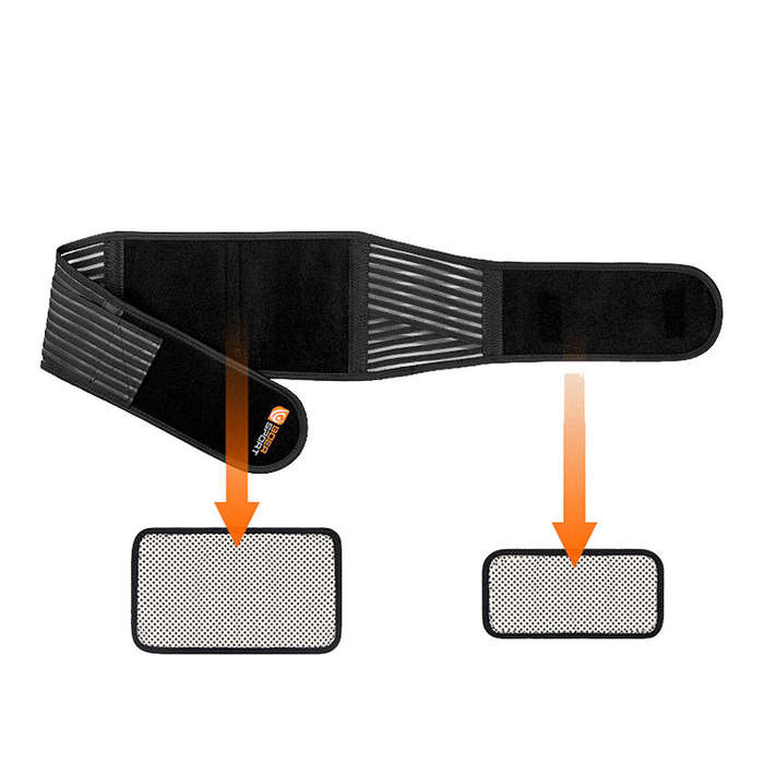 L - BOER 15 Areas Magnets Back Support Belt Self-heating Breathable Waist Brace Protection for Back