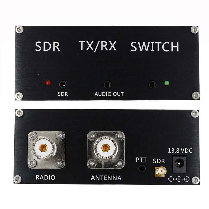 EU Plug - Transceiver Switch SDR Aluminum Alloy 100W Max TX Power 0.3dB Insertion Loss 38dB RX Isola