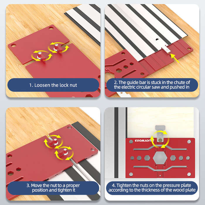 Red - ENJOYWOOD Track Saw Circular Saw Square Right Angle Guide Rail Angle Stop for DeWalt Guide Rai