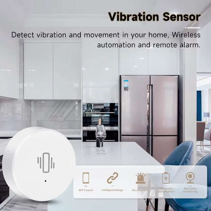 Tuya ZigBe Smart Vibration Sensor Real Time Monitoring Door Window Detection Alarm Smart Home Securi