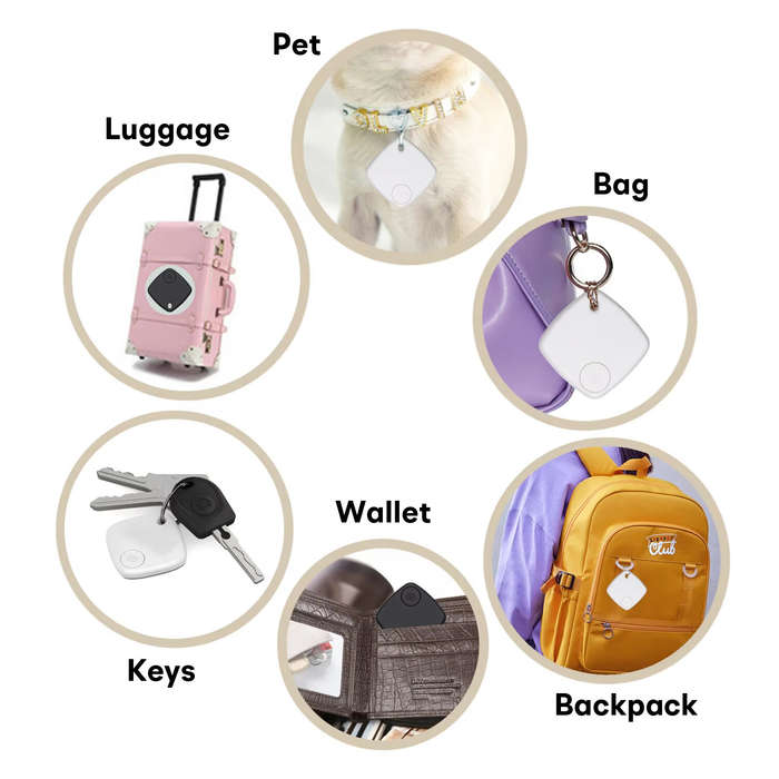 White - Tuya Smart Finder Anti-lost Alarm bluetooth Mini Tag Wireless Tracker Location Record Key Wa