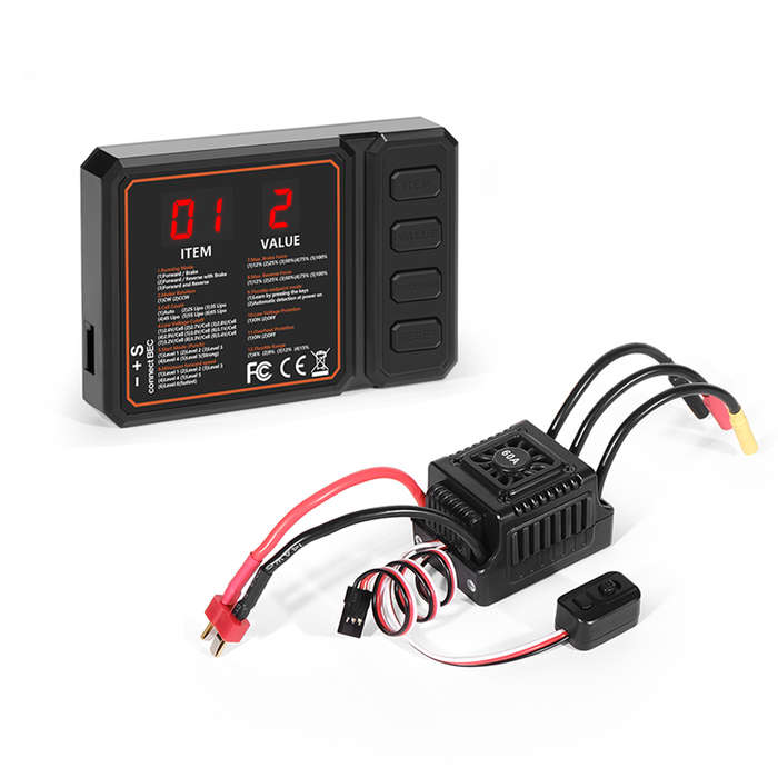 T Plug - WSDT-60A RC Sensorless brushless waterproof ESC With Programming Card Combination Set for 1