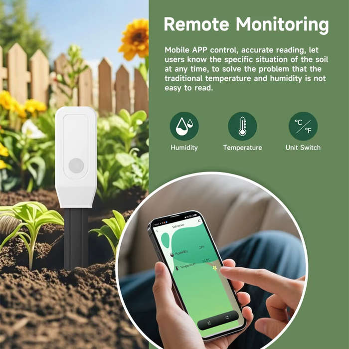 zigbee3.0 - Tuya WiFi/Zigbee3.0 Smart Soil Moisture Tester Thermometer Hygrometer Gardens Farms Lawn