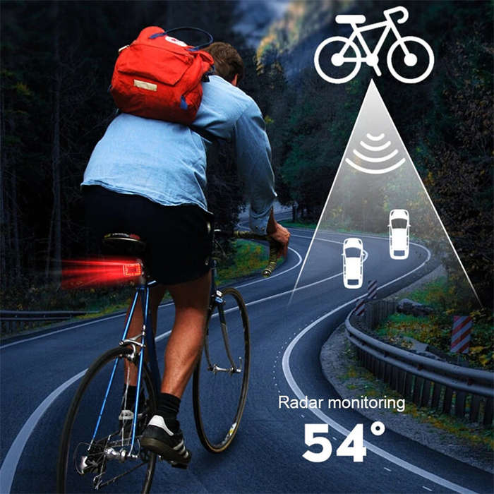 BIKIGHT Bike Radar Taillight 1500mAh Battery 7 Light Modes 3 Radar Modes Type-C Rechargeable IP64 Wa