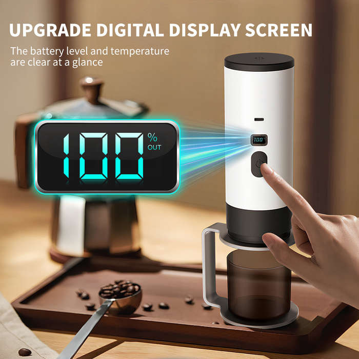 White - Comfook Portable Capsule Coffee Machine Support Capsules & Powder Brewing Coffee Maker with