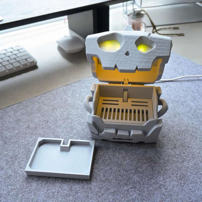 Grey - NIKOLATOY Zelda Pokoblin Voice Control Storage Box Creative Desktop Ornaments