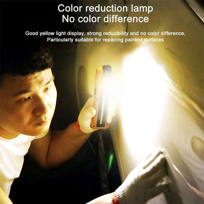 White+UV LED - Magnetic COB Work Light With UV / Yelllow Auxiliary Light, USB Rechargeable Portable