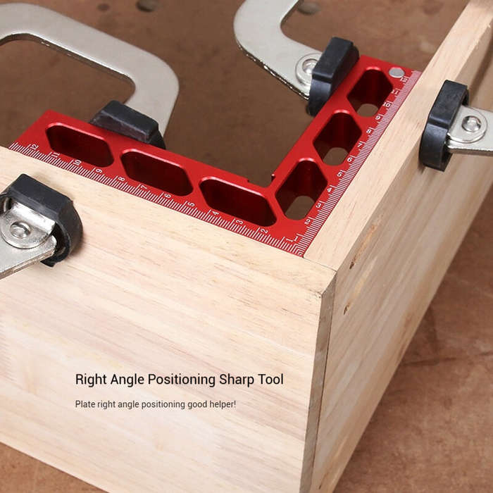 Red - Wnew 5 inch 127 mm Carpenter Woodworking Square Measuring Ruler L Shape Ruler Height Gauge Alu