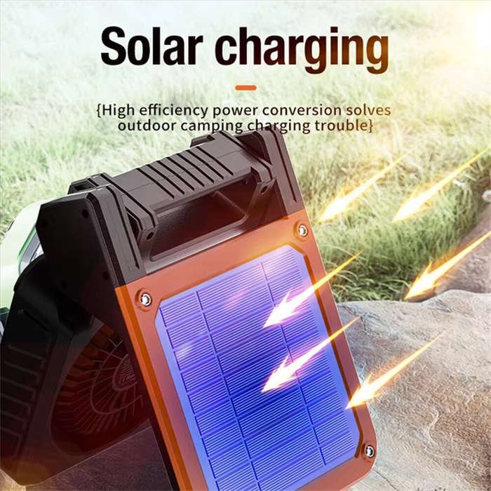 Orange - IPRee Solar Outdoor Fan Camping Light Portable Usb Tent Lighting LED Multifunction Camping
