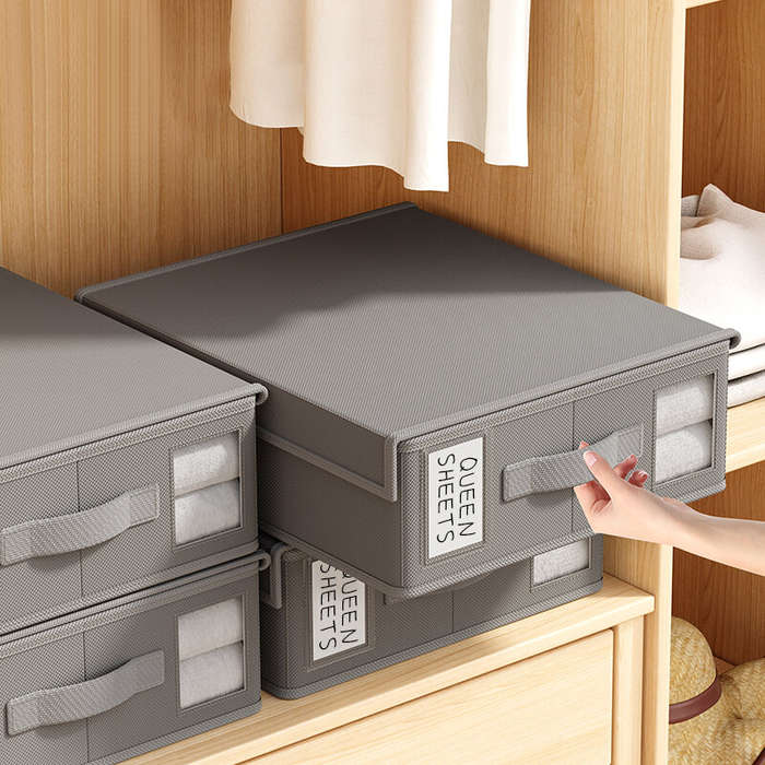 #B - 38x32x12 cm Non-woven Clothes Storage Box with Cover Bed Sheet Storage Box Clothing Fabric Shee