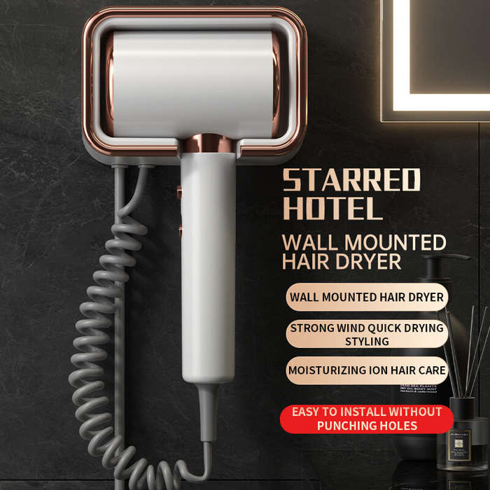 2000W Powerful Ionic Wall-mounted Hair Dryer with Constant Temperature No Damage Hotel Hair Styling