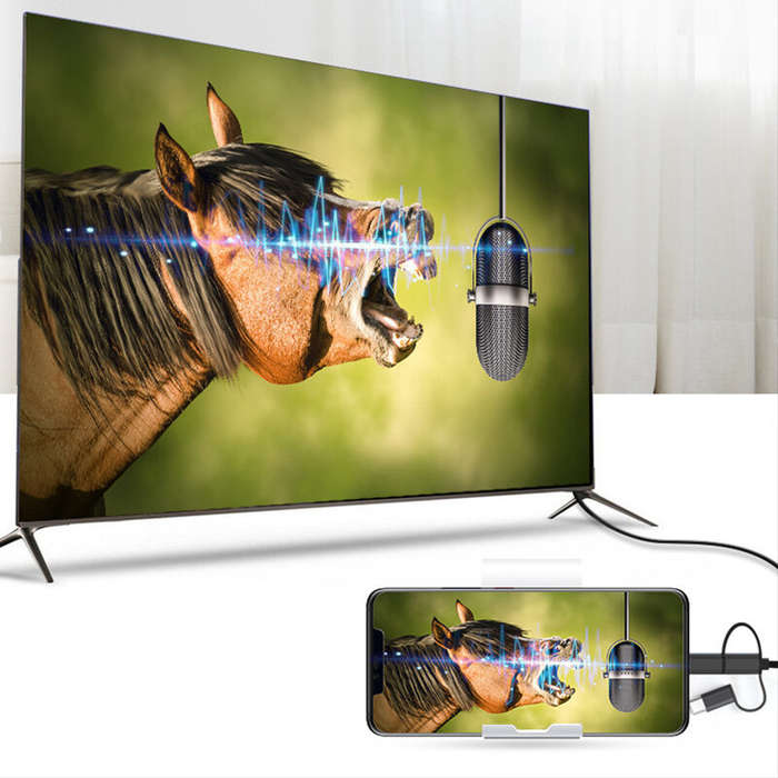 Black - MiraScreen 3-in-1 USB to HDTV Cable 1080P HD Video Conversion Cable Same Screen Cable TV Com