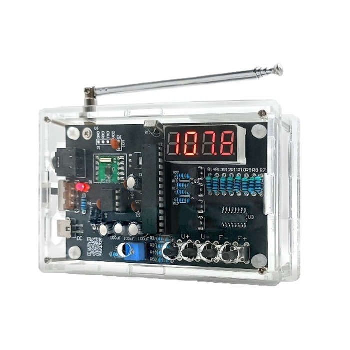 Unsoldered Version - FM Radio DIY Kit Multipurpose FM Radio Tuner LED Display Remote Control 5V DC 3