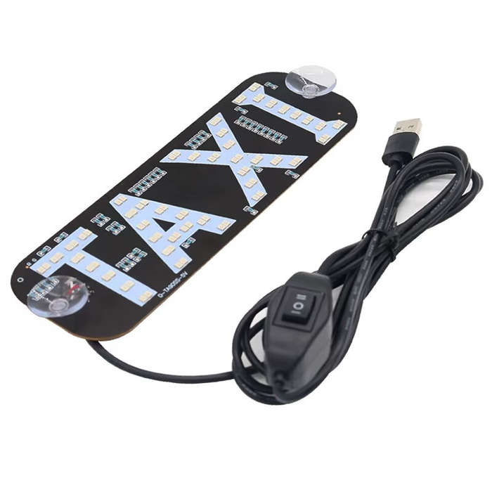 USB Cable - LED Sign for Car, LED Taxi Light Sign 7.49''x2.48''LED Panel USB 12V LED Sign for Car Re