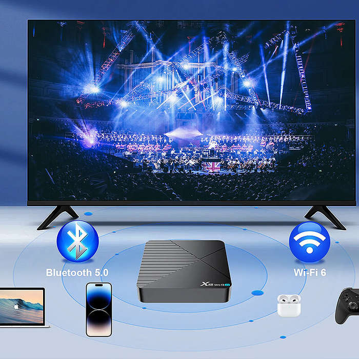 EU Plug - X88 Mini 13 4+64G TV BOX Android 13 Smart TV Box RK3528 8K WIFI6 BT Voice Remote Control M