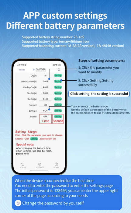 Black - Battery Active Balancer 15S-16S 2A High Efficiency Energy Transfer Waterproof Lithium Equali