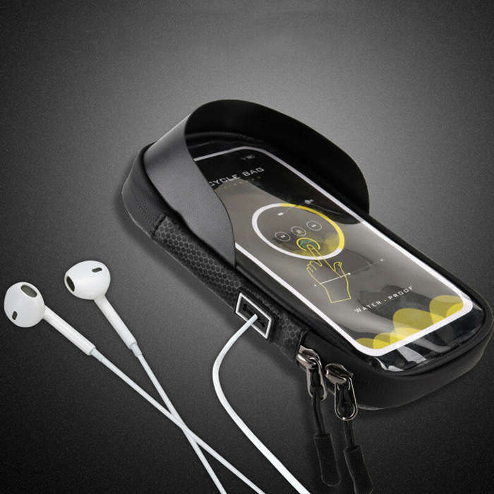 #A - Waterproof Bike Bag Security 360 Rotation Touch Screen Bicycle Frame Phone Bag for Cycling