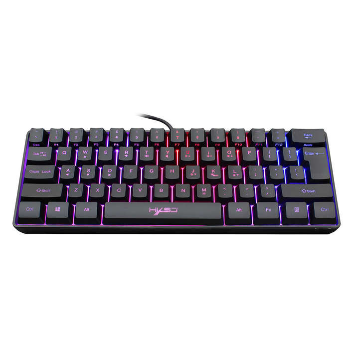 Mechanical 60% Wired Gaming Keyboard 61Keys Chroma RGB Backlit ABS Floating Keycap for Computer For