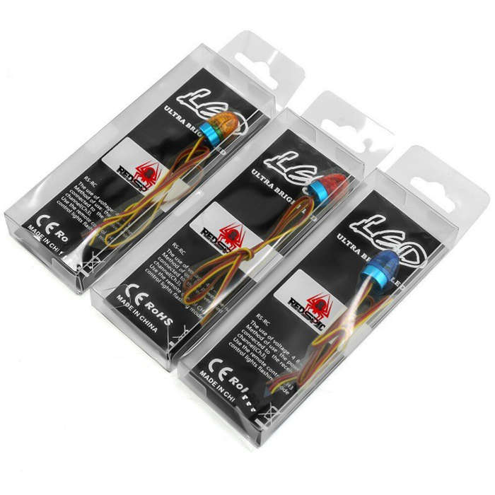 Red - RS Red Spider Multicolor Flashing Lights for 1/10 RV Cars 1/8 Climbing Trucks 1/14 Tamiya Trac