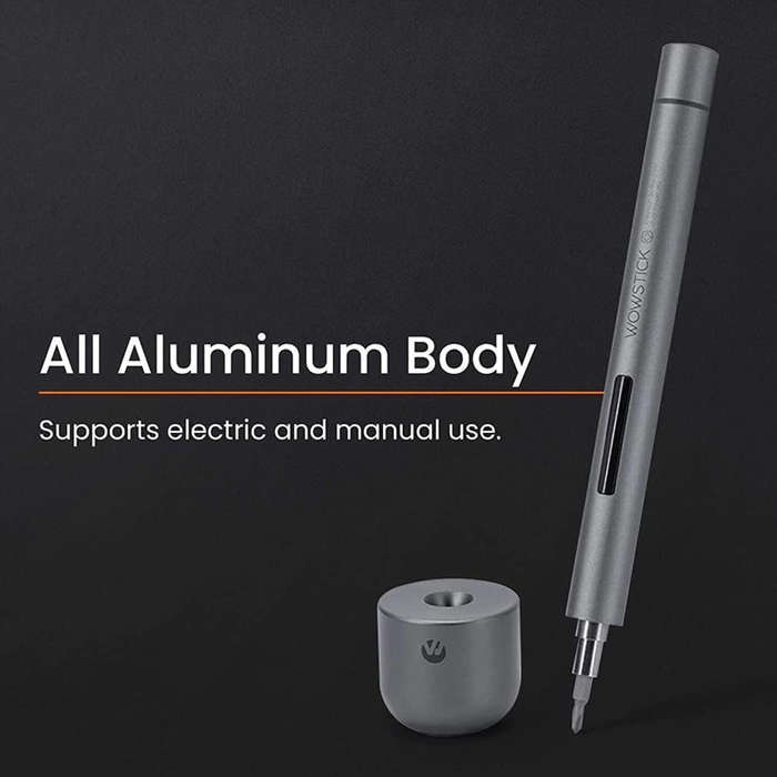 Grey - Wowstick 1F+ Electric Screwdriver 64 in 1 Dual Mode Cordless 3 LED Lights Lithium-ion Battery