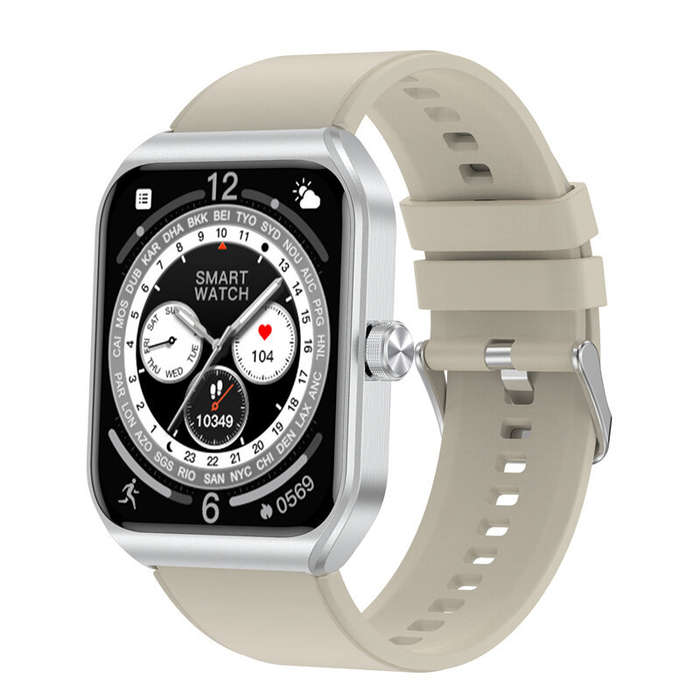 Silver - T56 1.91inch HD Screen Dual Mode bluetooth Call Heart Rate Blood Pressure Blood Oxygen Moni