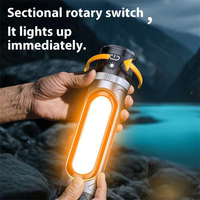 Grey - 1000LM LED+COB Ultra-Bright Camping Light USB Rechargeable Waterproof Portable Tent Ambient L