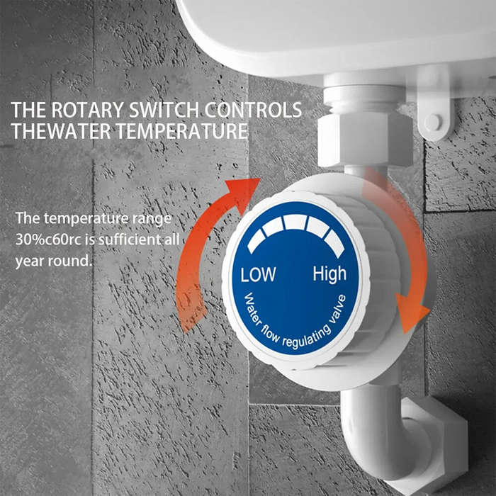 EU - 220V EU Plug Mini Instant Electric Water Heater Shower Set with Temperature Control Instant Hot