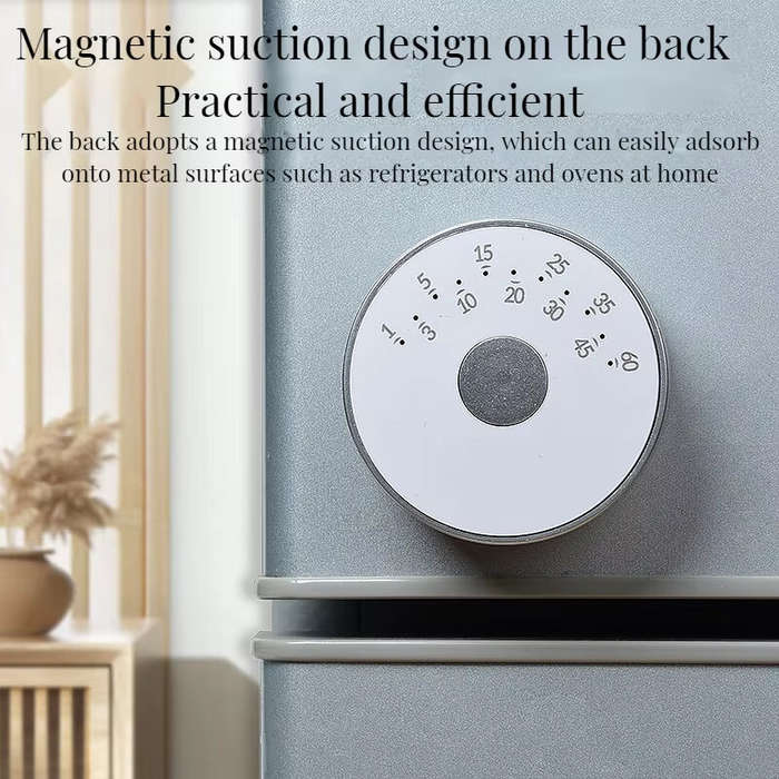 1 Pcs - Electronic Digital Timer with Magnetic Suction, Simplified, Circular Rotation, Cooking, Lear