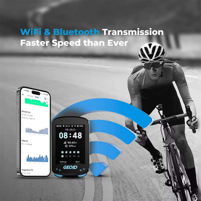 Black - GEOID CC600 Smart Bicycle Computer Wireless With Bluetooth ANT+ Cycling Speedometer IPX7 Wat