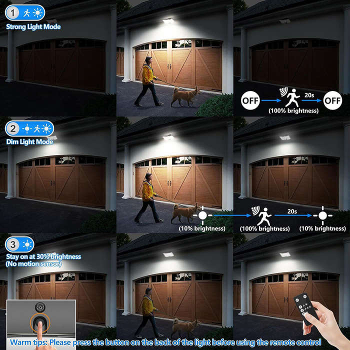 146LED - 146LED Solar Flood Light with Motion Sensor Split Design 3 Modes Outdoor Security Lighting