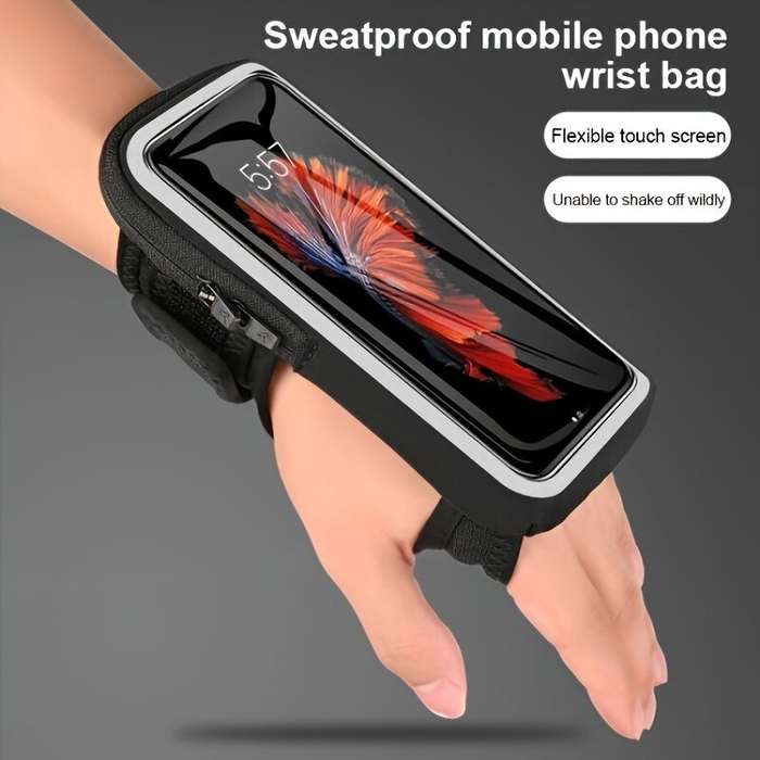Black - Outdoor Running Touchscreen 7'' Phone Arm Bag Wristpack Sports Waterproof Sweatproof Breatha