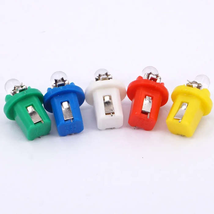 Blue - 10-Pack T5-B8.5D Single Dome LED Car Light Indicator Light Width Light 5050SMD1 LED Instrumen