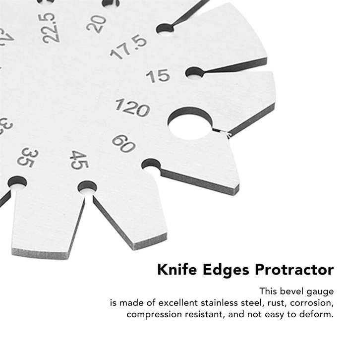 Silver - Bevel Angle Gauge Stainless Steel 15-120 Degrees High Precision Compact Protractor with Sto