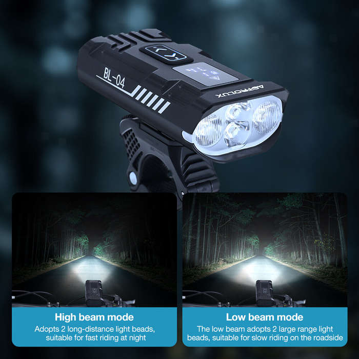 Astrolux BL04 Digital Bike Headlight 1600LM Dual Distance Beam 6000mAh Portable Power Bank Type-C Ch