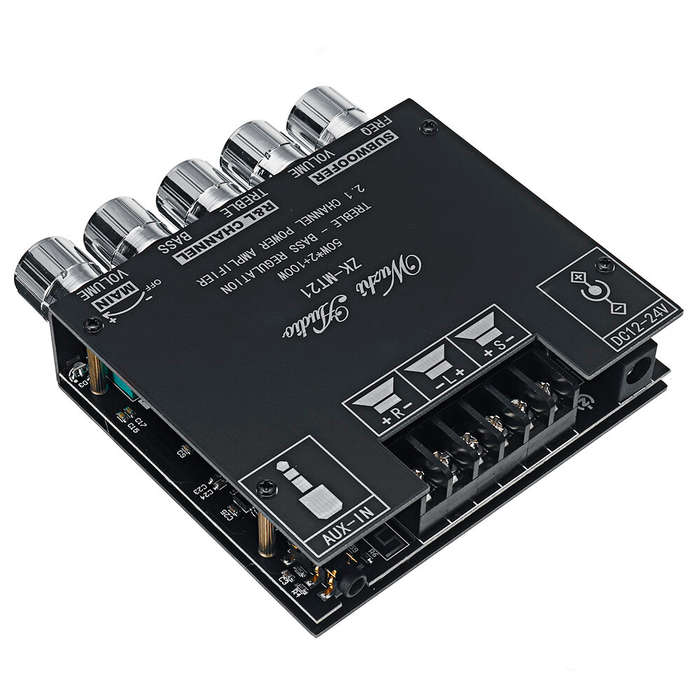 ZK-MT21 bluetooth 5.0 Subwoofer Amplifier Board 50WX2+100W 2.1 Channel Power Audio Stereo Amplifier