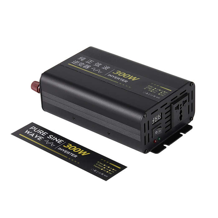12V to 220V - 300W Pure Sine Wave Power Inverter 12V 24V to 220V AC Aluminum Alloy Case with Cooling