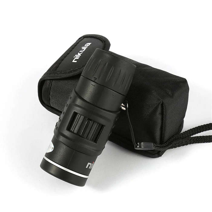 Black - Nikula HD Mini Monocular Telescope 7X18 Fully Coated Optics Bak4 Pocket Concert Spotting Sco
