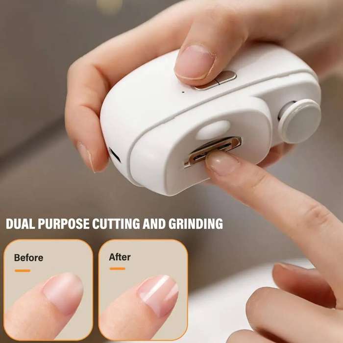 Purple - Electric Nail Clipper 2 in 1 Nail Trimmer and Polisher with Dual Motors Type-C Charging Int