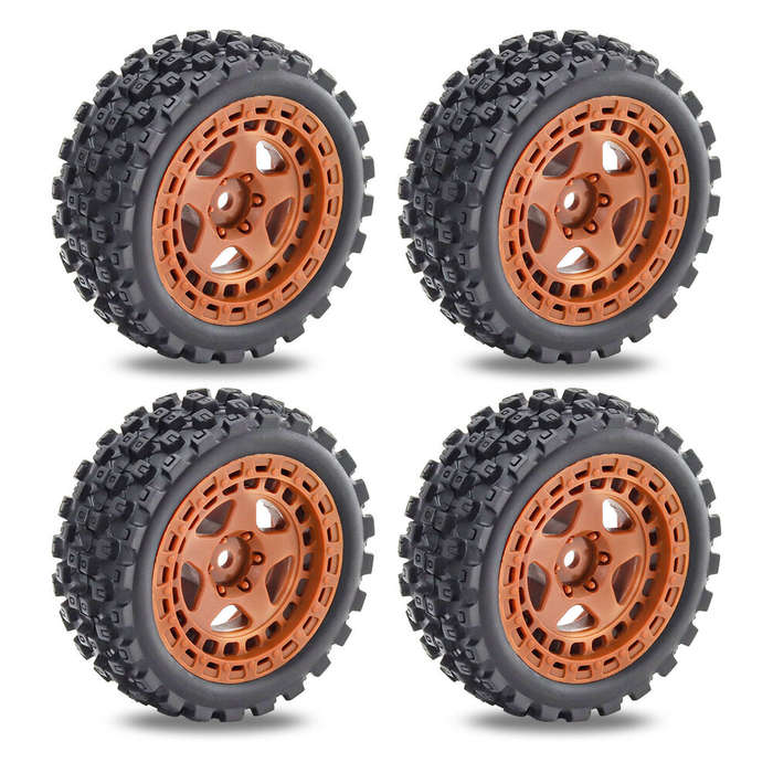 Brown - 4PCS Upgraded Tires Wheel Rims for Arrma 1/18 2S Typhon Grom RC Cars Vehicles Models Spare P