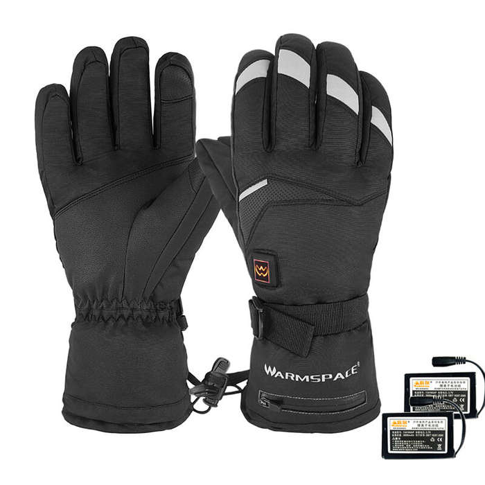 XL - WARMSPACE 3-Modes Electric Heated Gloves Full Fingers Heating Winter Gloves Men Women Waterproo