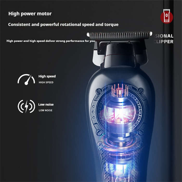 Black - MARSKE MS-5065 Professional Hair Clipper High-Speed Motor LED Display Low Noise USB Recharge