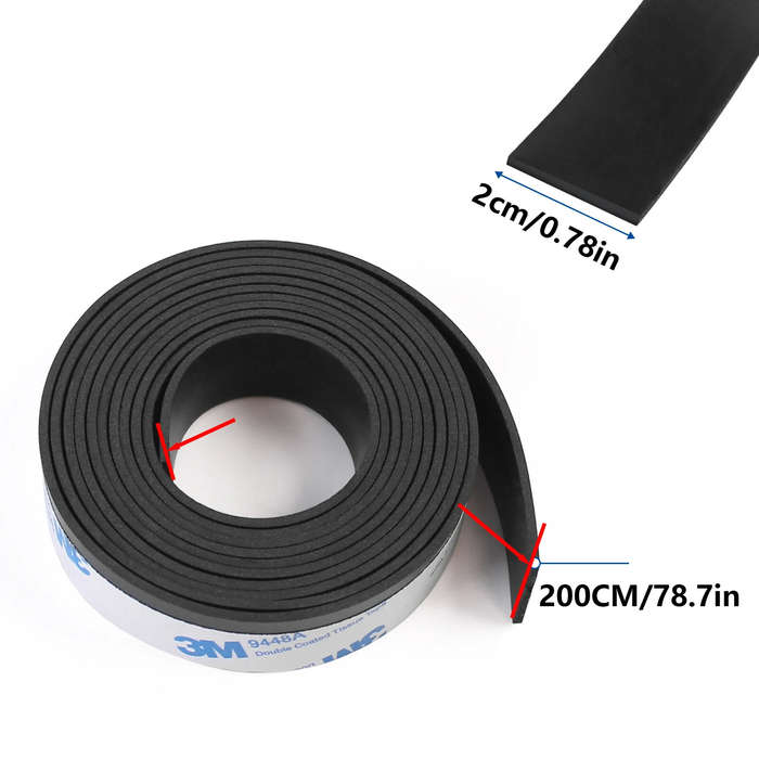 2M - Track Saw Guide Rail Guard Strip 200CM Adhesive Rubber Strip Anti-Crack Replacement Tape Woodwo