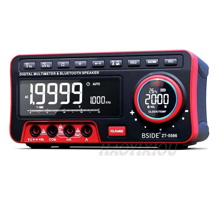 BSIDE ZT5566 19999 Counts Automatic Range Multi-function Bluetooth Speaker Digital Desktop Multimete