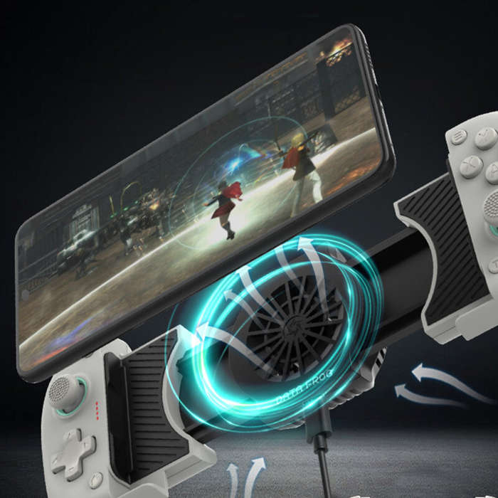 White - DATA FROG X3 Wireless bluetooth Game Controller Built-in Cooling Fan Hall Joystick and Trigg