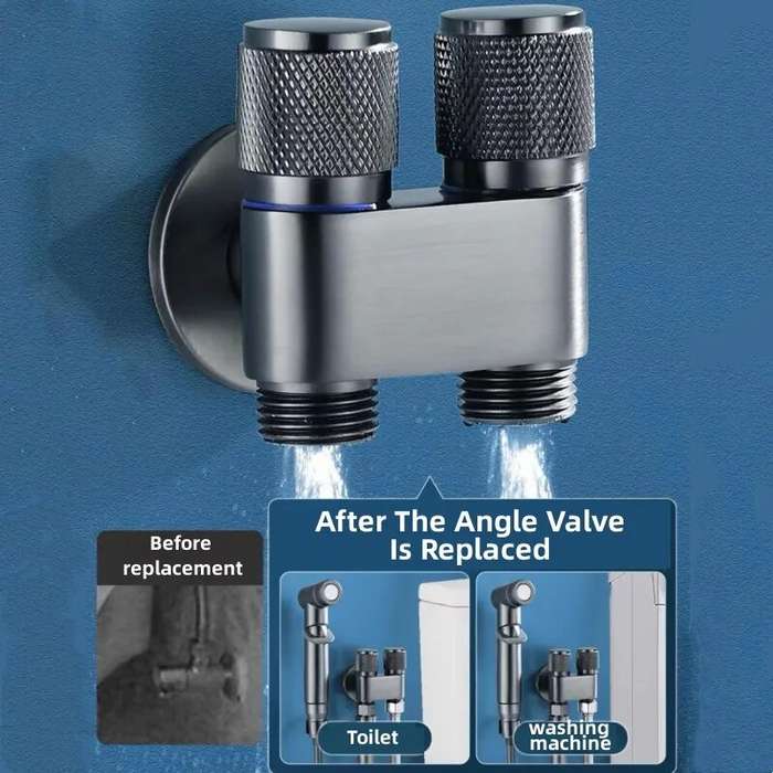 High Pressure Dual Control Valve Hygienic Shower Toilet Bidet Spray Gun Set Dual Outlet Mini Angle V